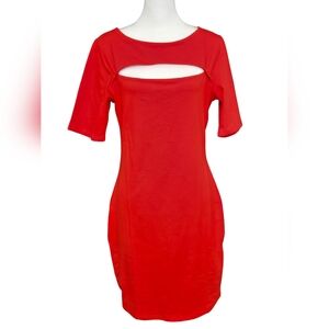 Red Cut-Out Bodycon Dress